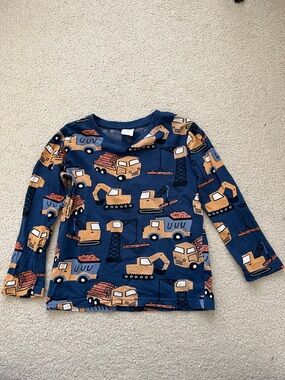 Lindex Kids 5/6Y Construction Print Long Sleeve Cotton Shirt